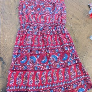 Red Paisley Print Dress
